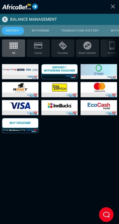 Africabet review Deposit