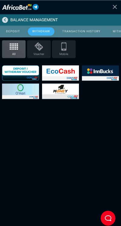 Africabet review Withdrawal