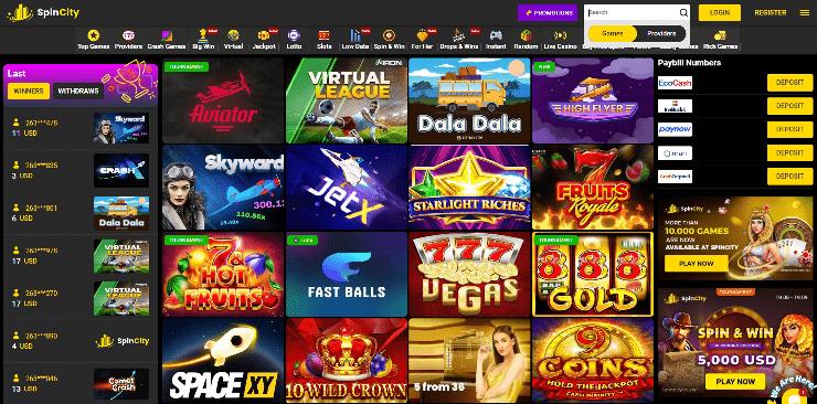 Spin City - Ecocash betting sites