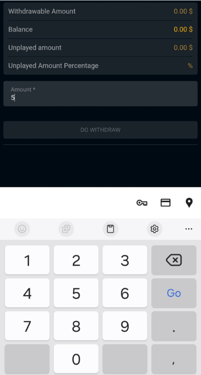 AfricaBet Ecocash Withdrawal - Amount