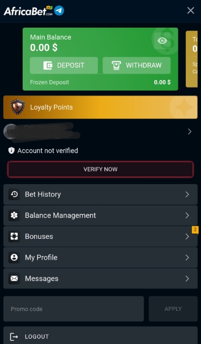 AfricaBet Real Account
