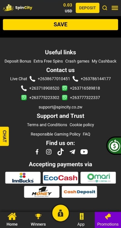 Spin City Real Account