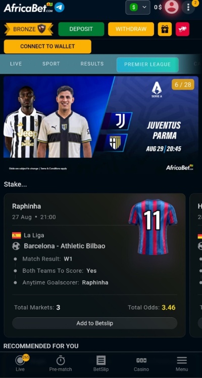 AfricaBet Login in ZW