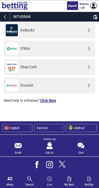 MWOS Ecocash Withdrawal Success