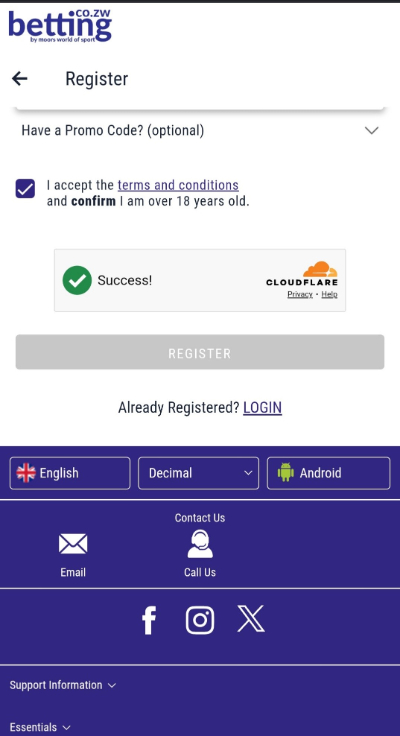 MWOS Zim Registration Process