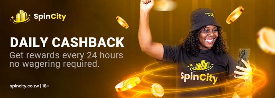 Spin City ZW daily cashback bonus