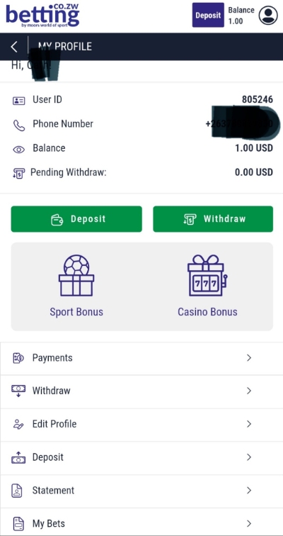 Withdrawing on MWOS via Ecocash